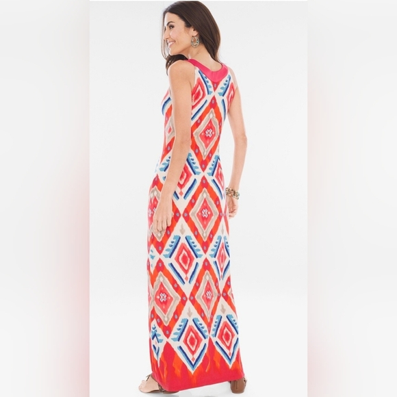 Chico's Ikat Sleeveless Maxi Dress - Picture 2 of 7